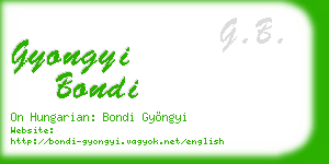 gyongyi bondi business card