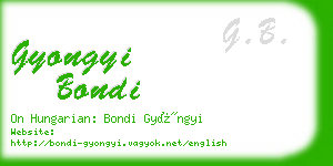 gyongyi bondi business card